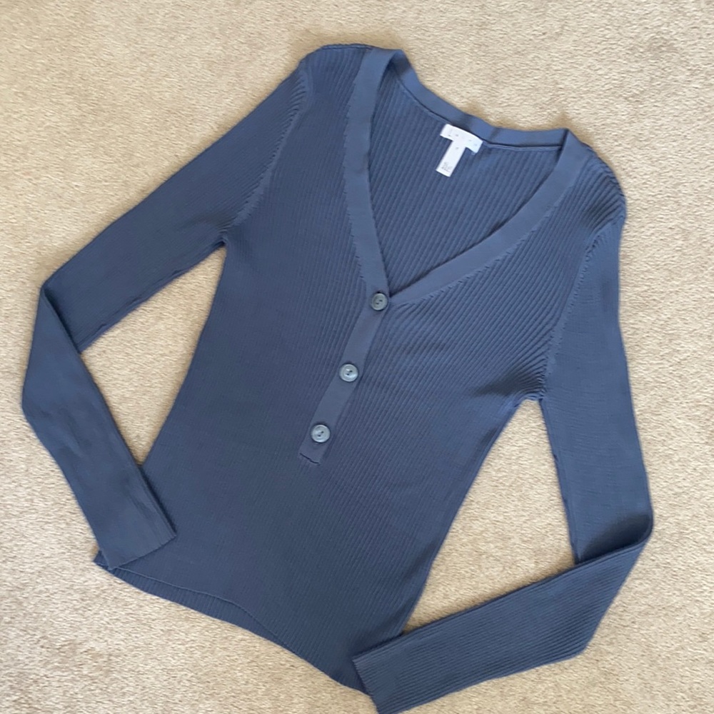 Keith Ribbed V-Neck Sweater